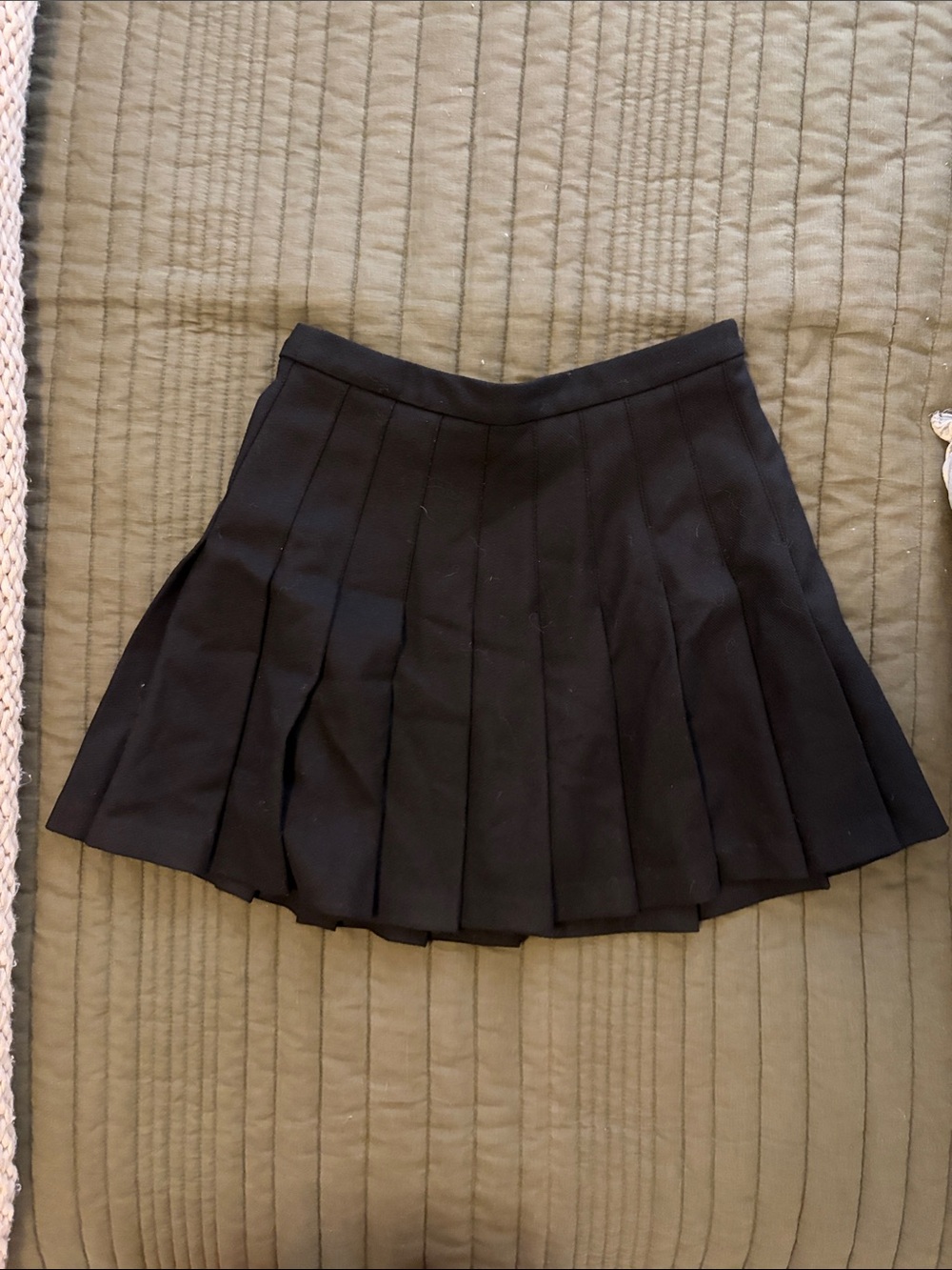 Black Pleated Mini Skirt